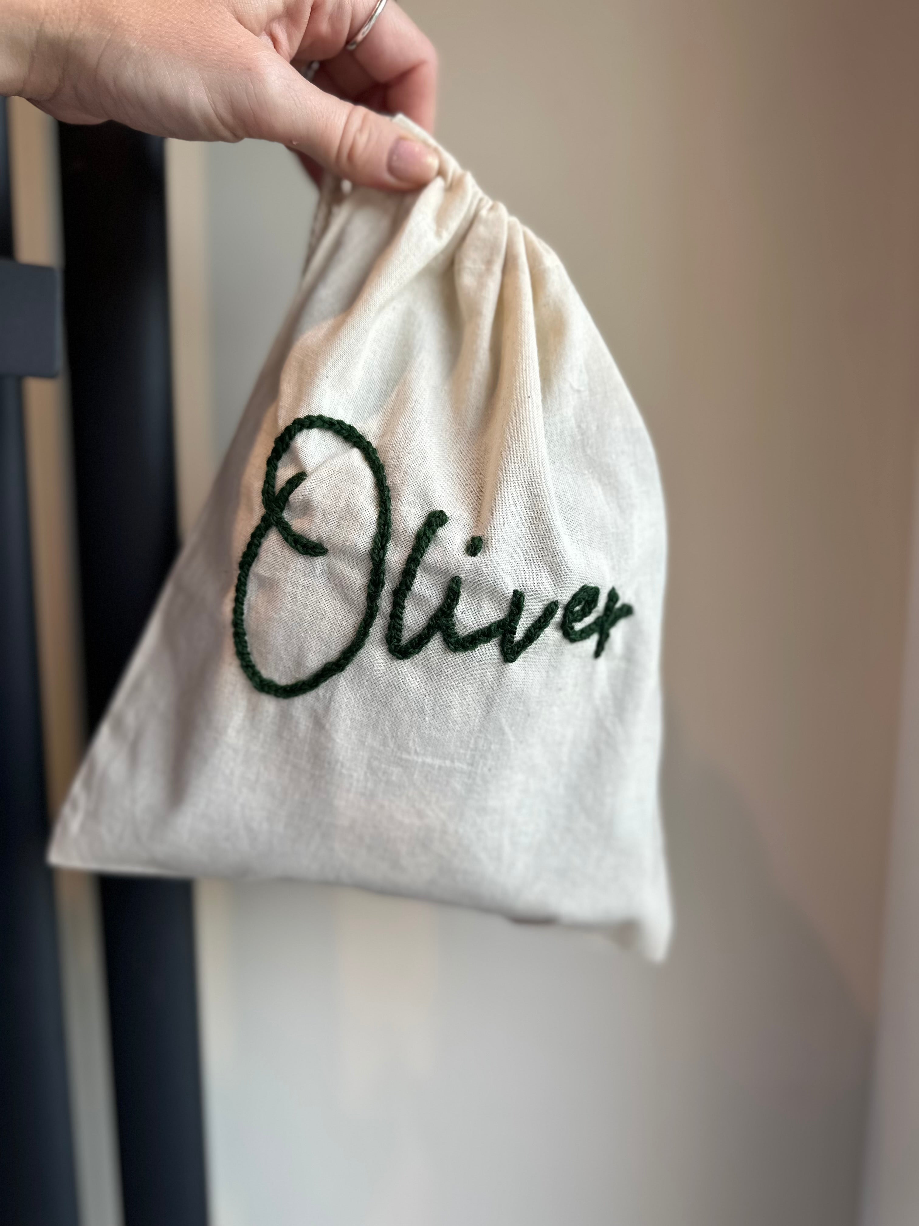 Personalised drawstring cotton bag