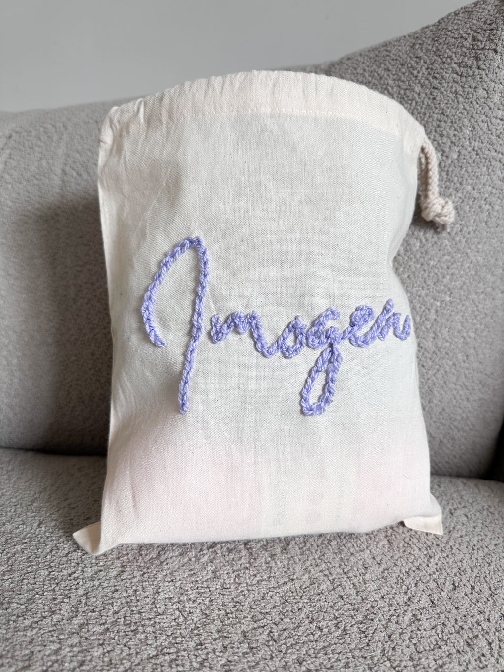 Personalised drawstring cotton bag