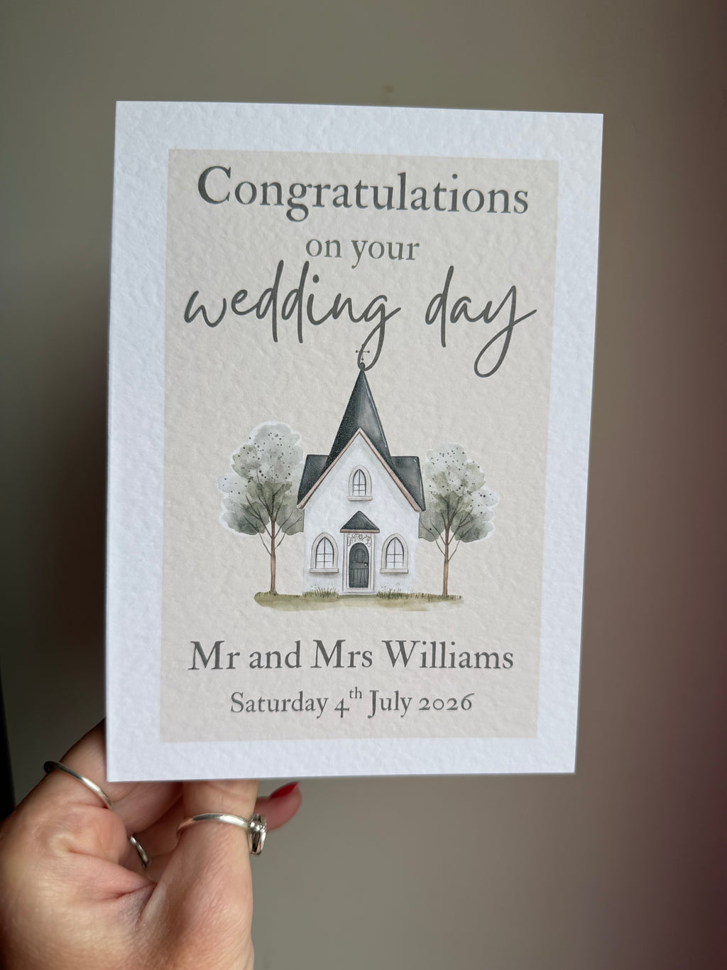 Wedding Day church personalised card