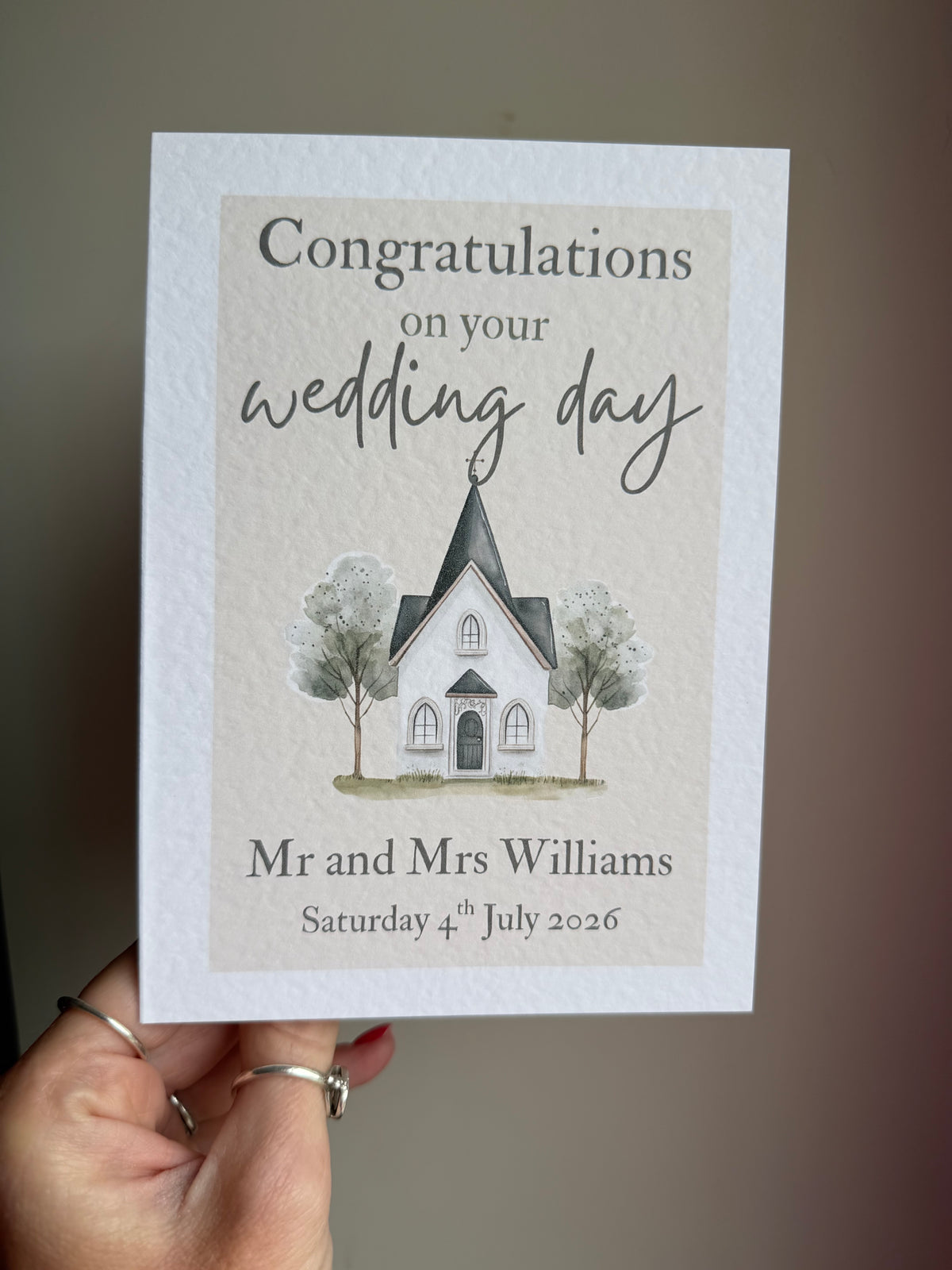 Wedding Day church personalised card