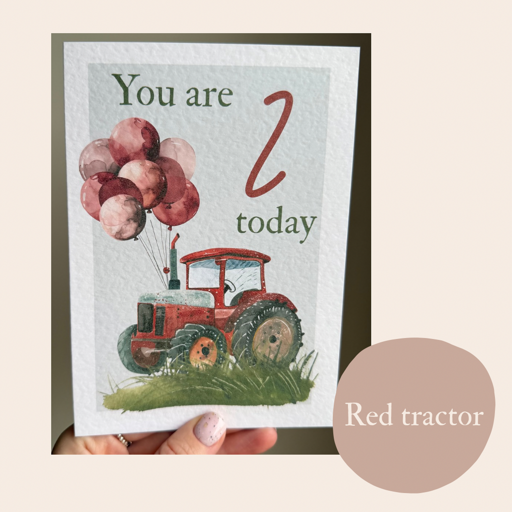 Tractor birthday age card