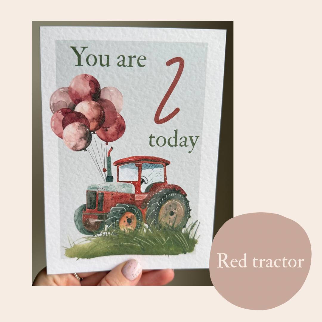 Tractor birthday age card