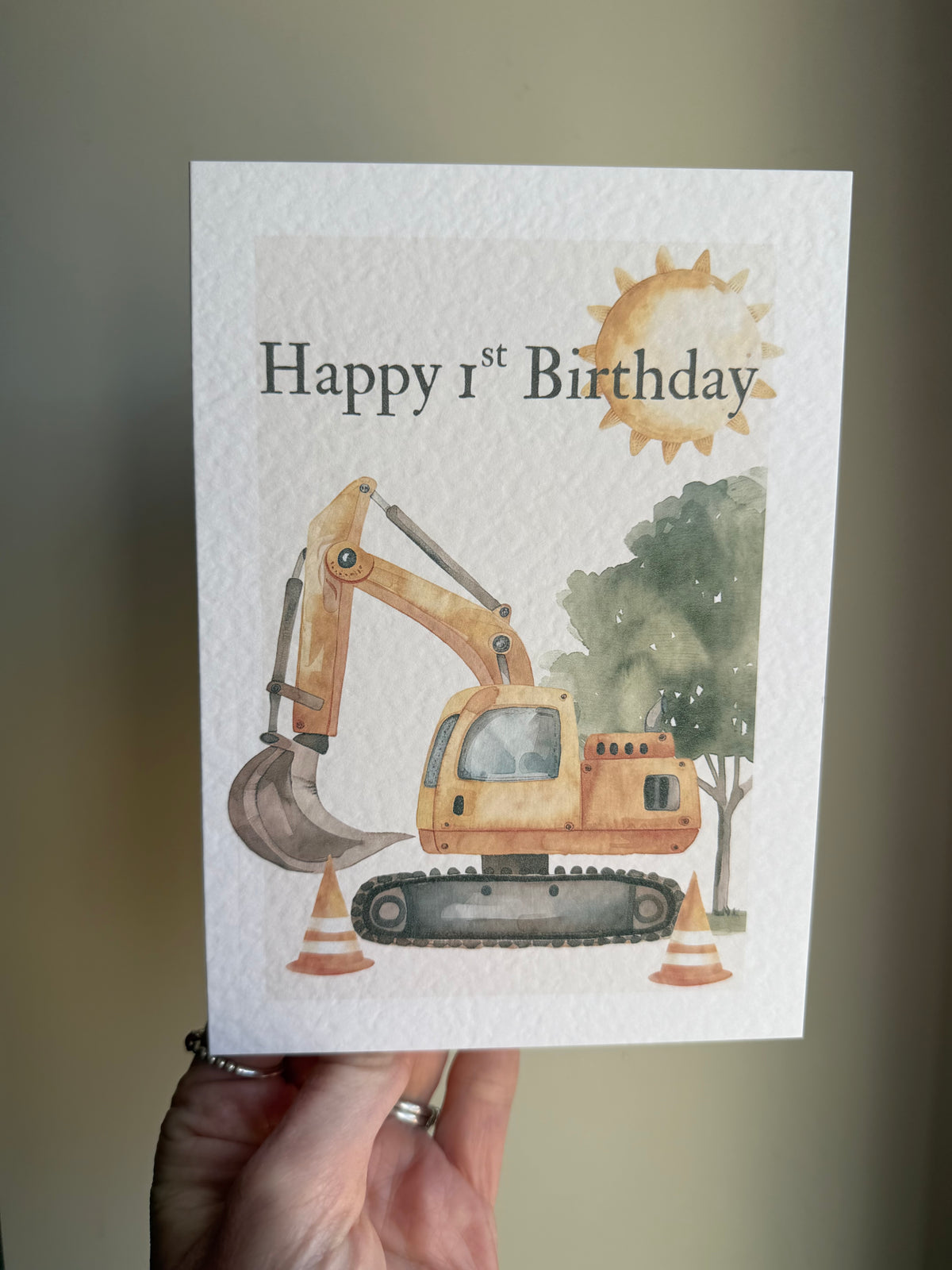 Digger birthday card