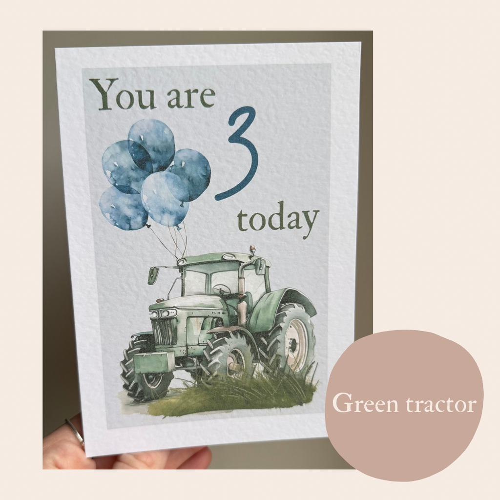 Tractor birthday age card