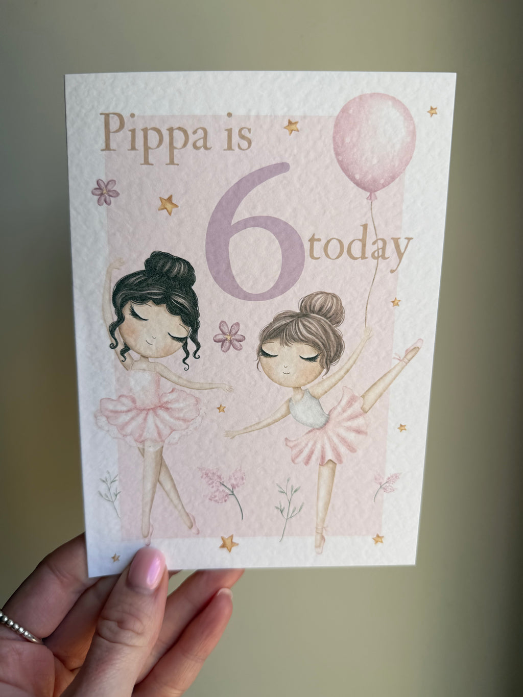 Ballerina birthday personalised card