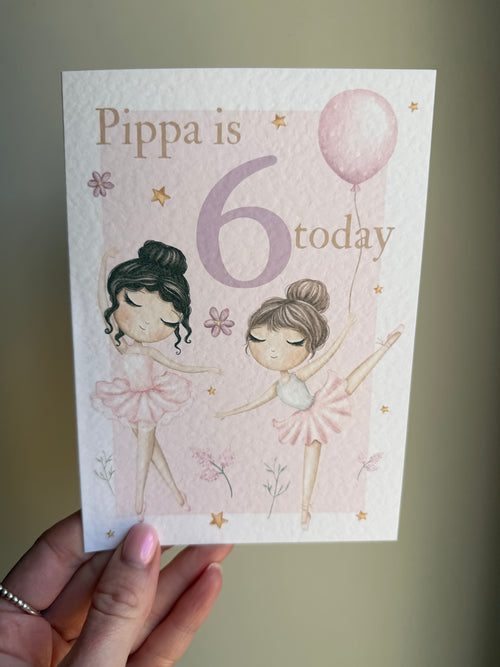 Ballerina birthday personalised card