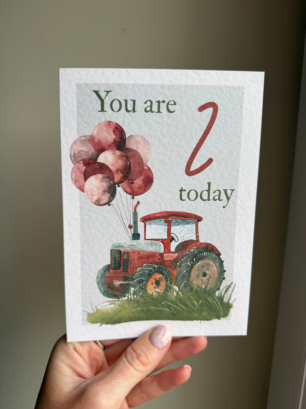 Red Tractor birthday age card