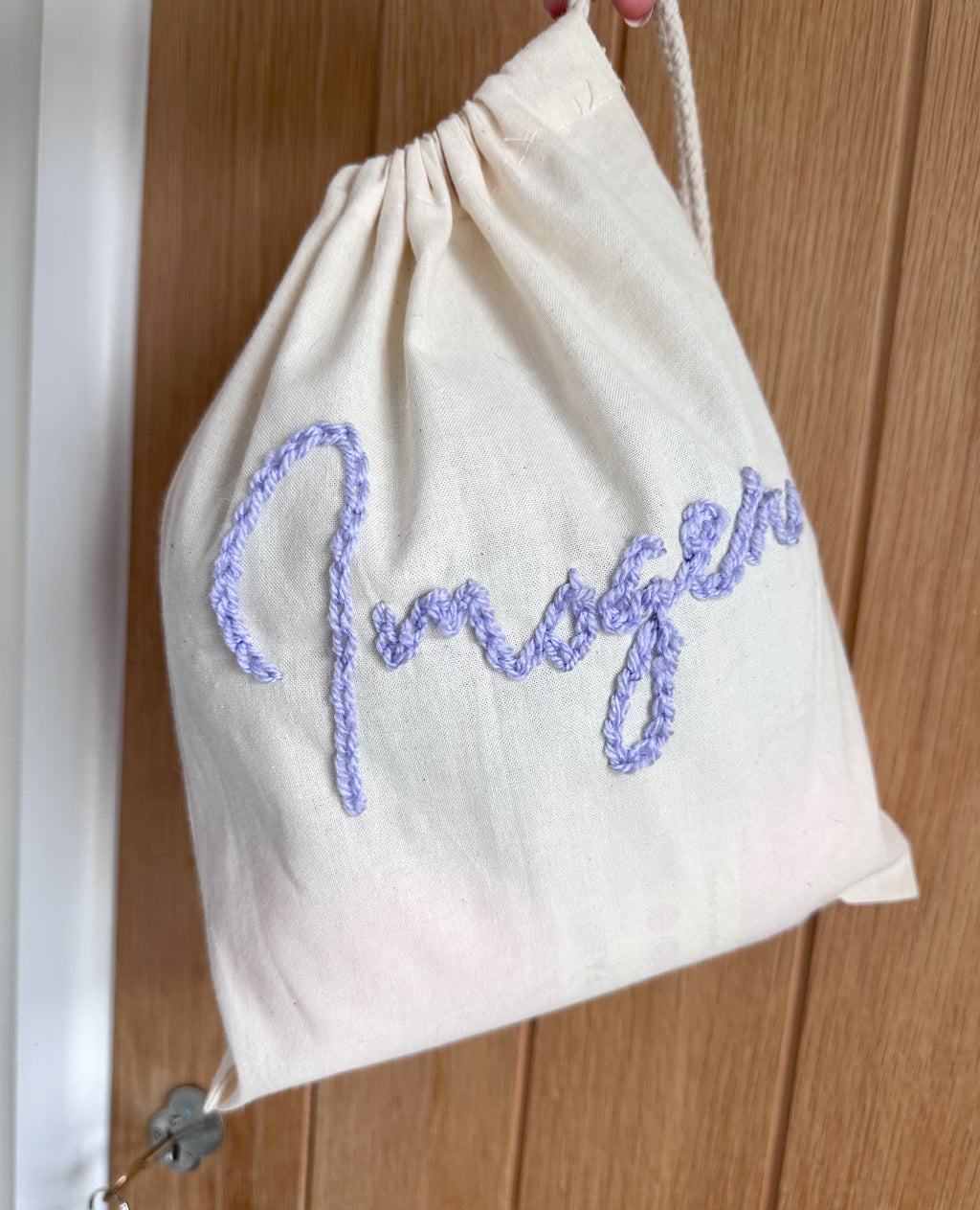 Personalised drawstring cotton bag