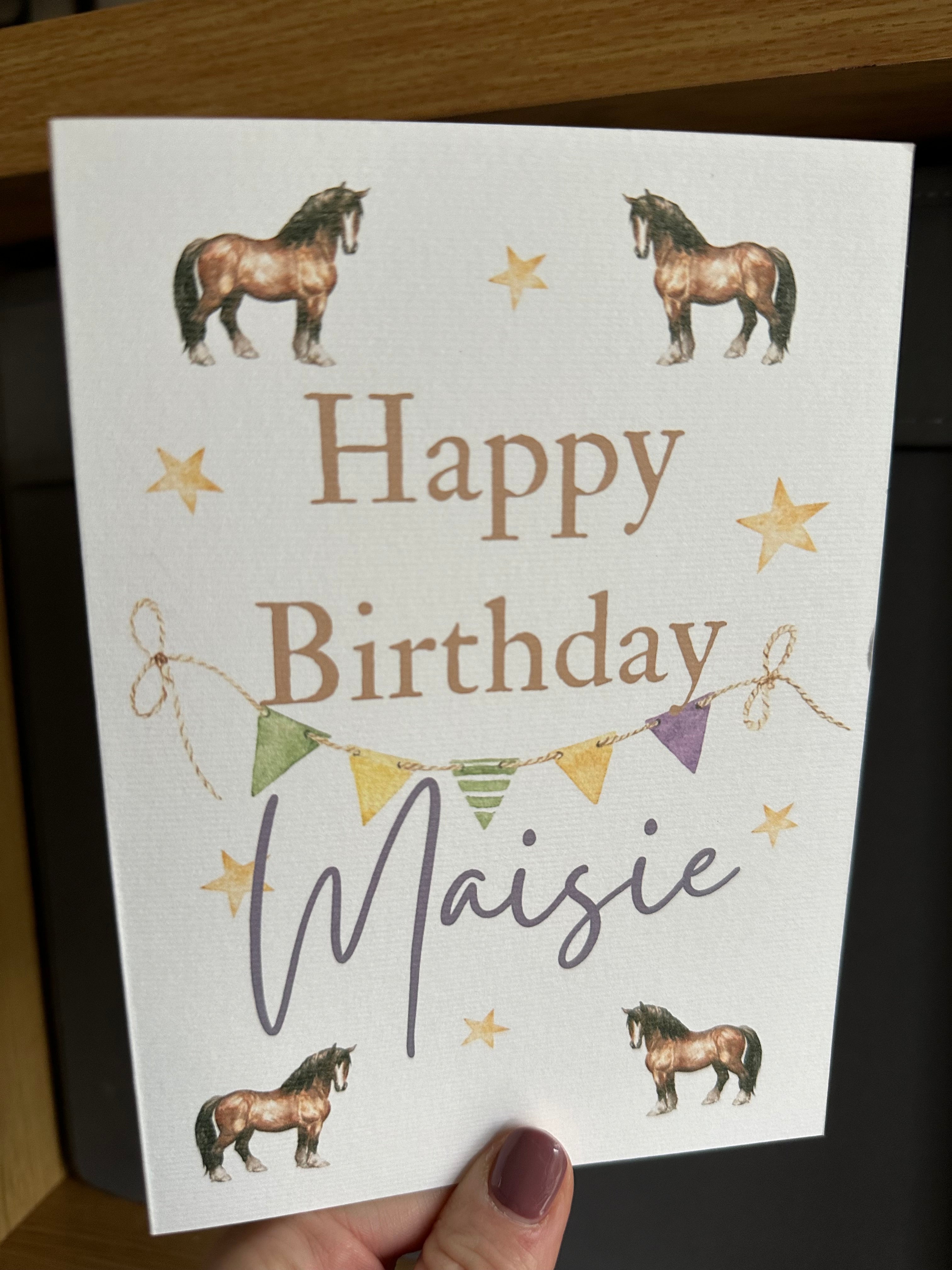 Personalised Horse birthday card