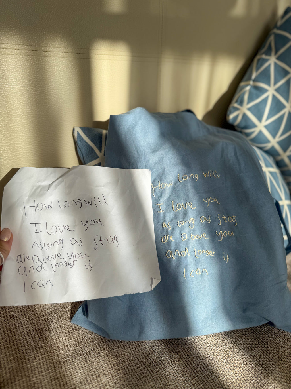Tote bag - personalised handwriting embroidered keepsake