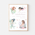 Mermaid birth details print