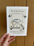 Personalised wedding car card