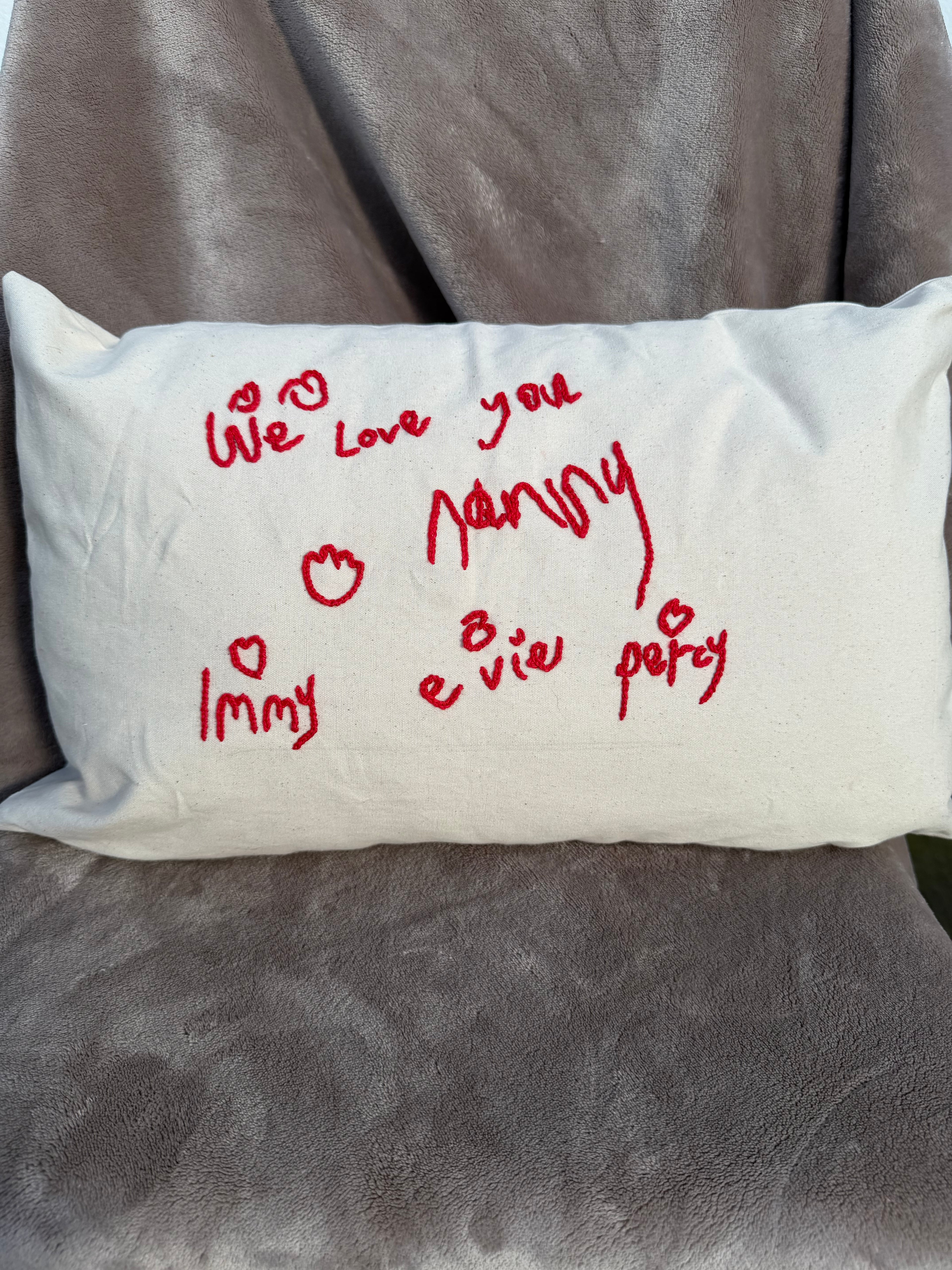 Personalised ‘your child’s handwriting’ cushion