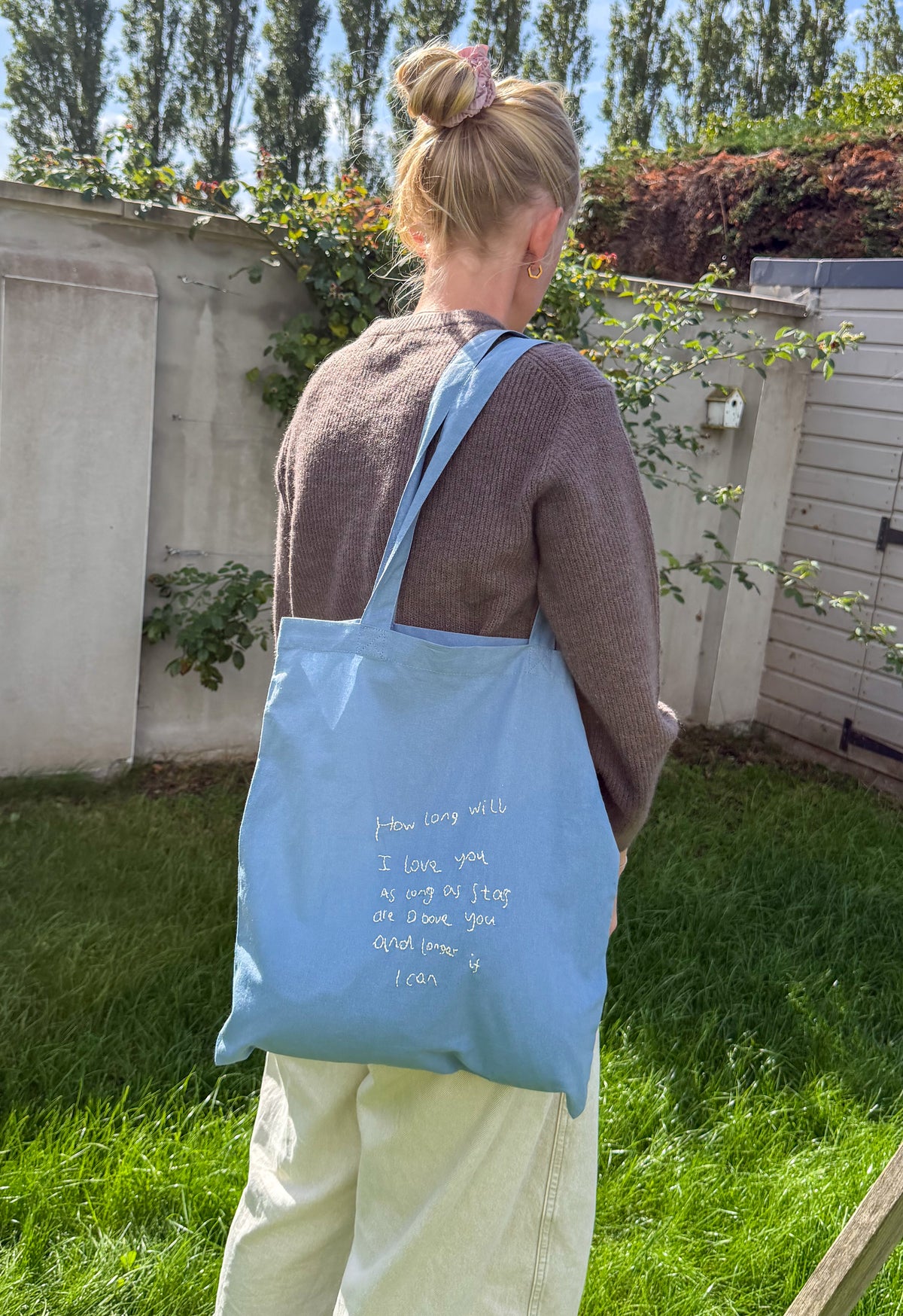 Tote bag - personalised handwriting embroidered keepsake