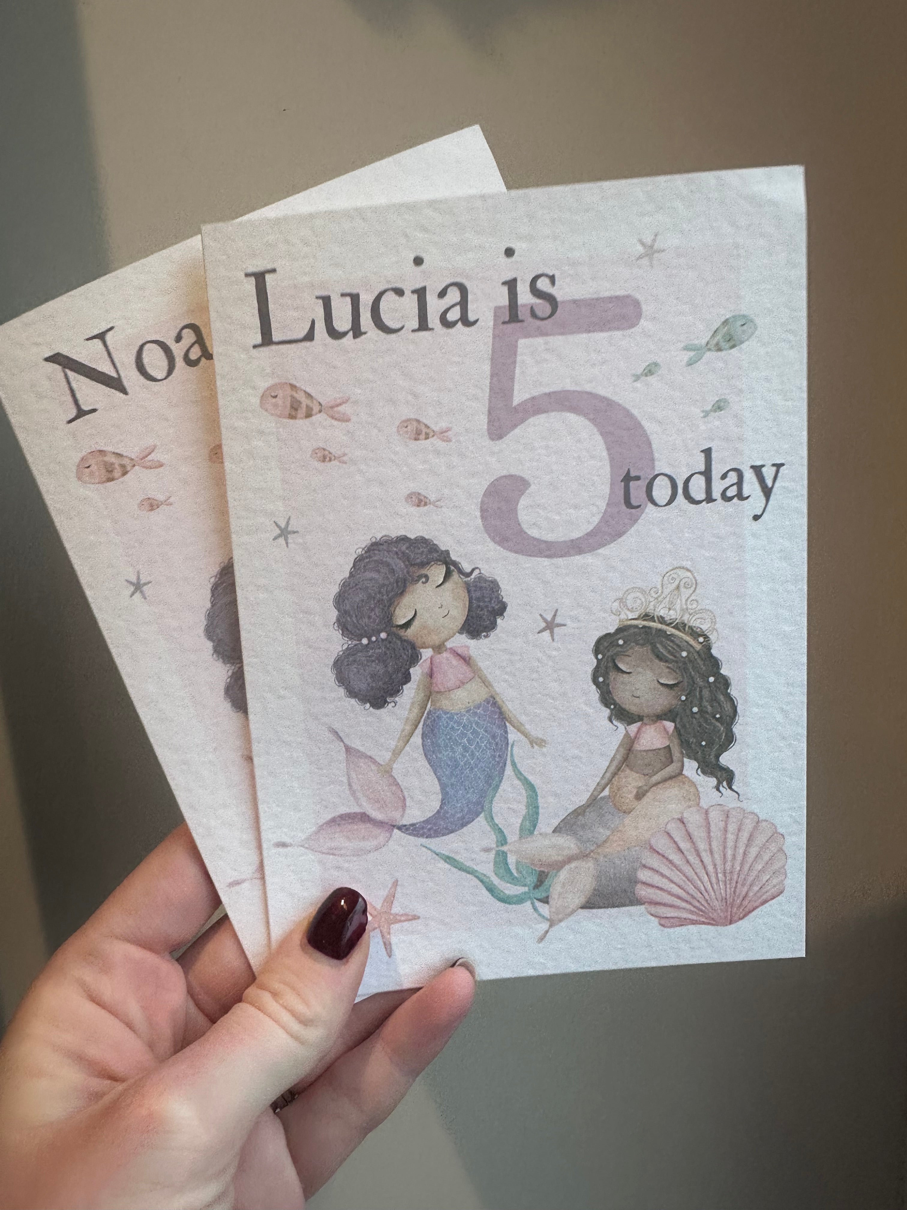 Personalised Mermaid birthday card