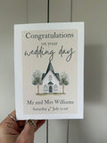 Wedding Day church personalised card