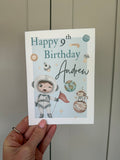 Train birthday personalised card