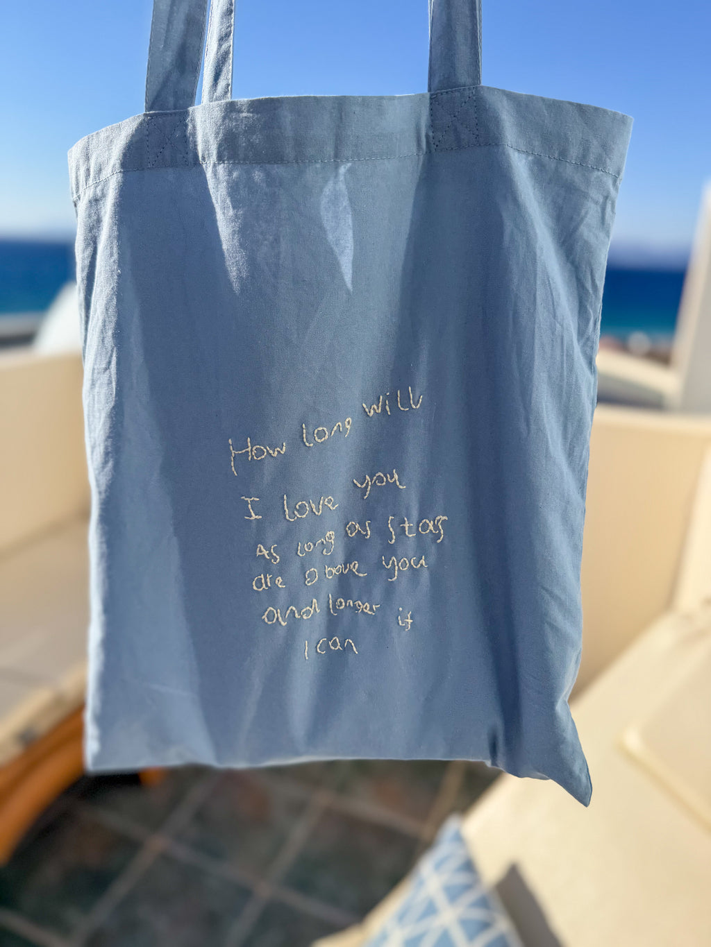 Tote bag - personalised handwriting embroidered keepsake