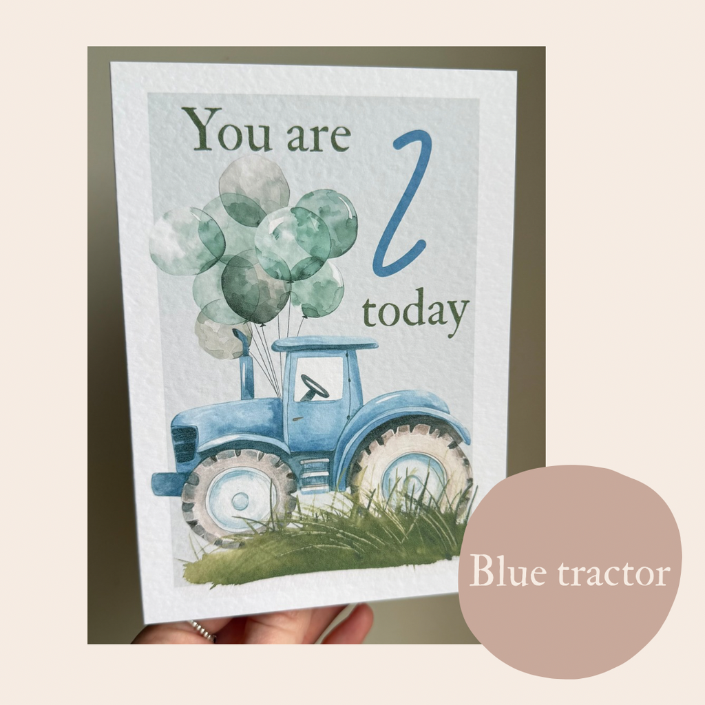 Tractor birthday age card