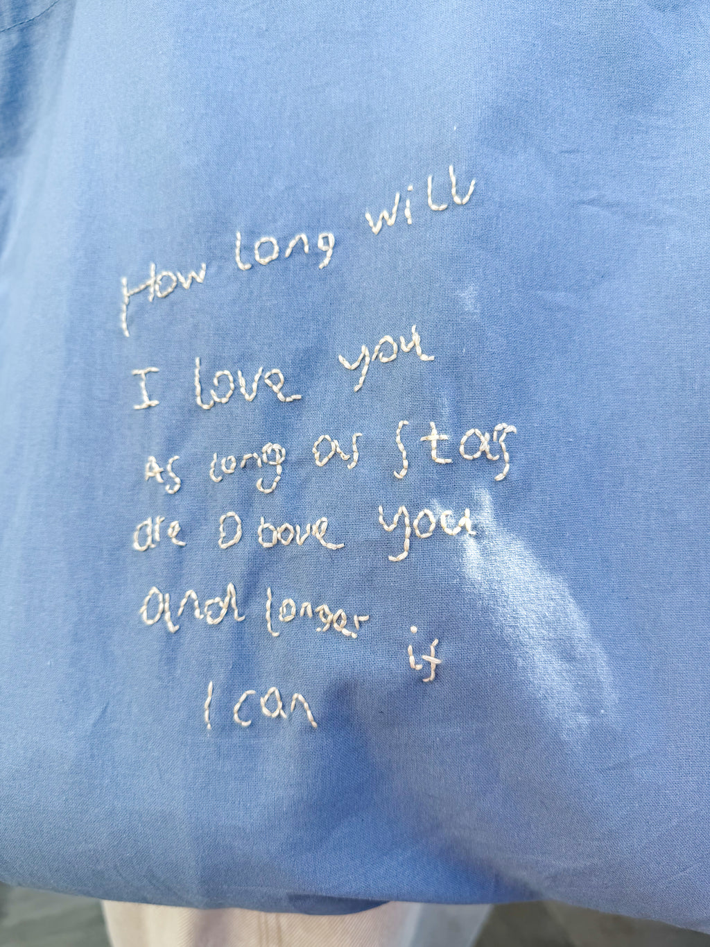 Tote bag - personalised handwriting embroidered keepsake