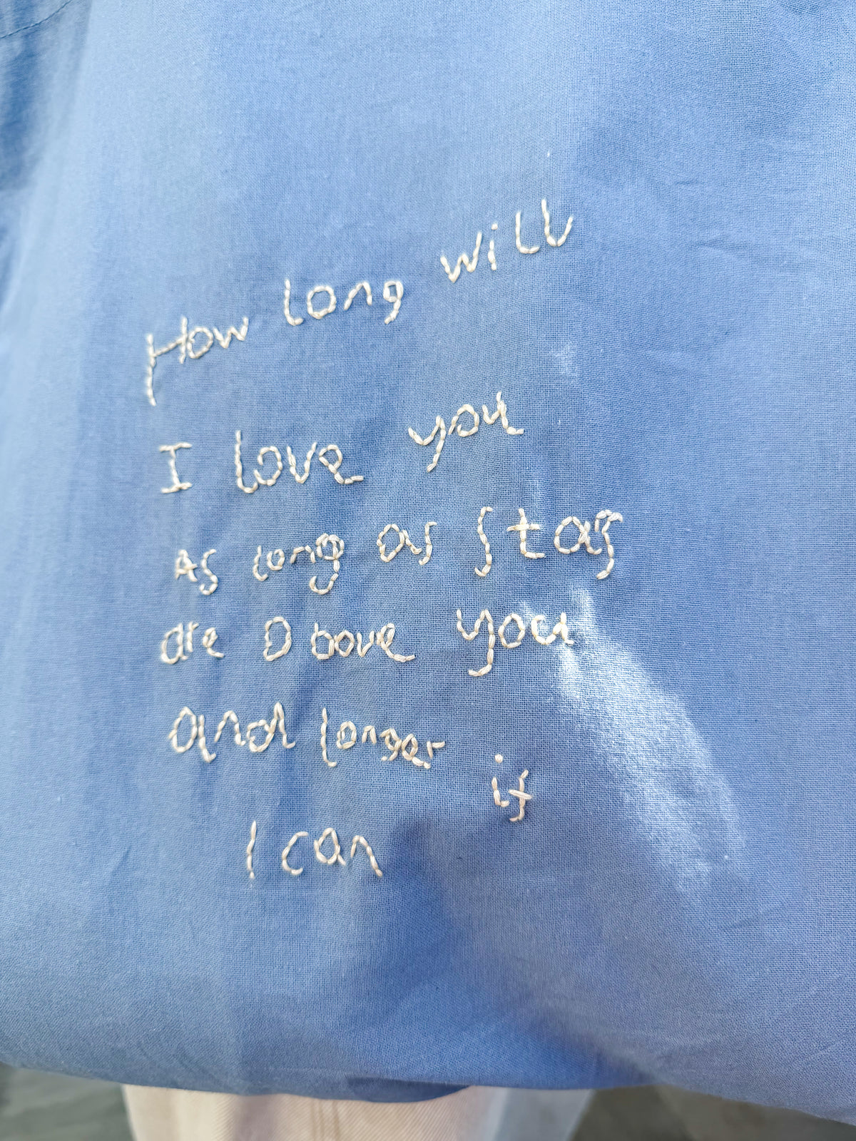 Tote bag - personalised handwriting embroidered keepsake