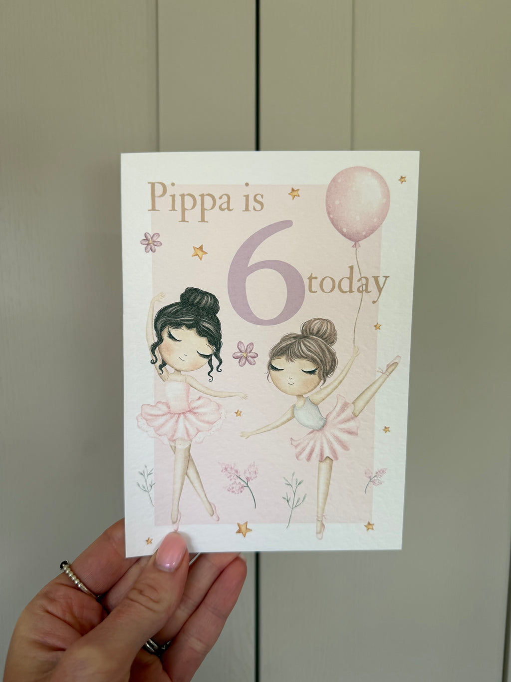 Ballerina birthday personalised card