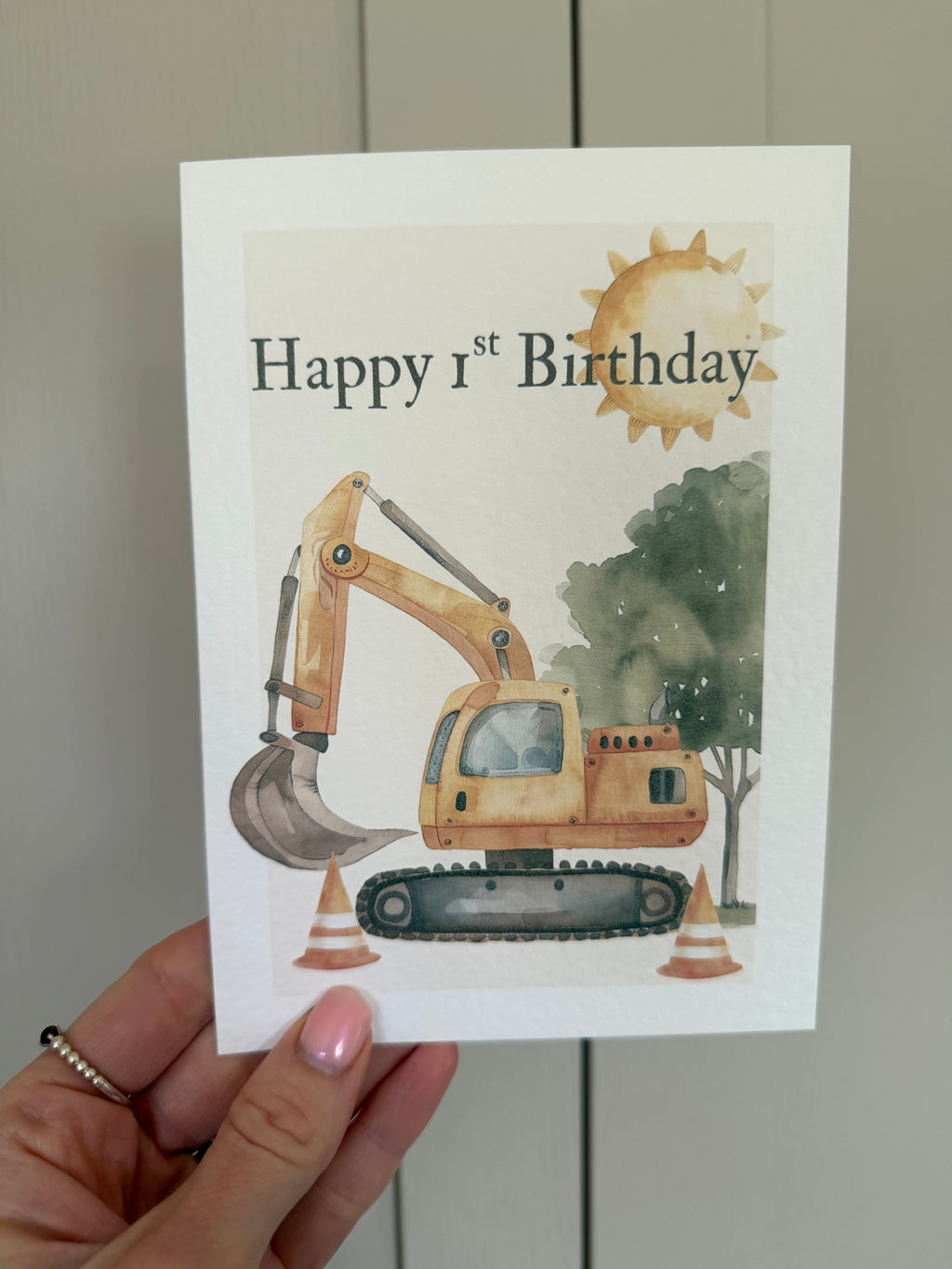 Digger birthday card