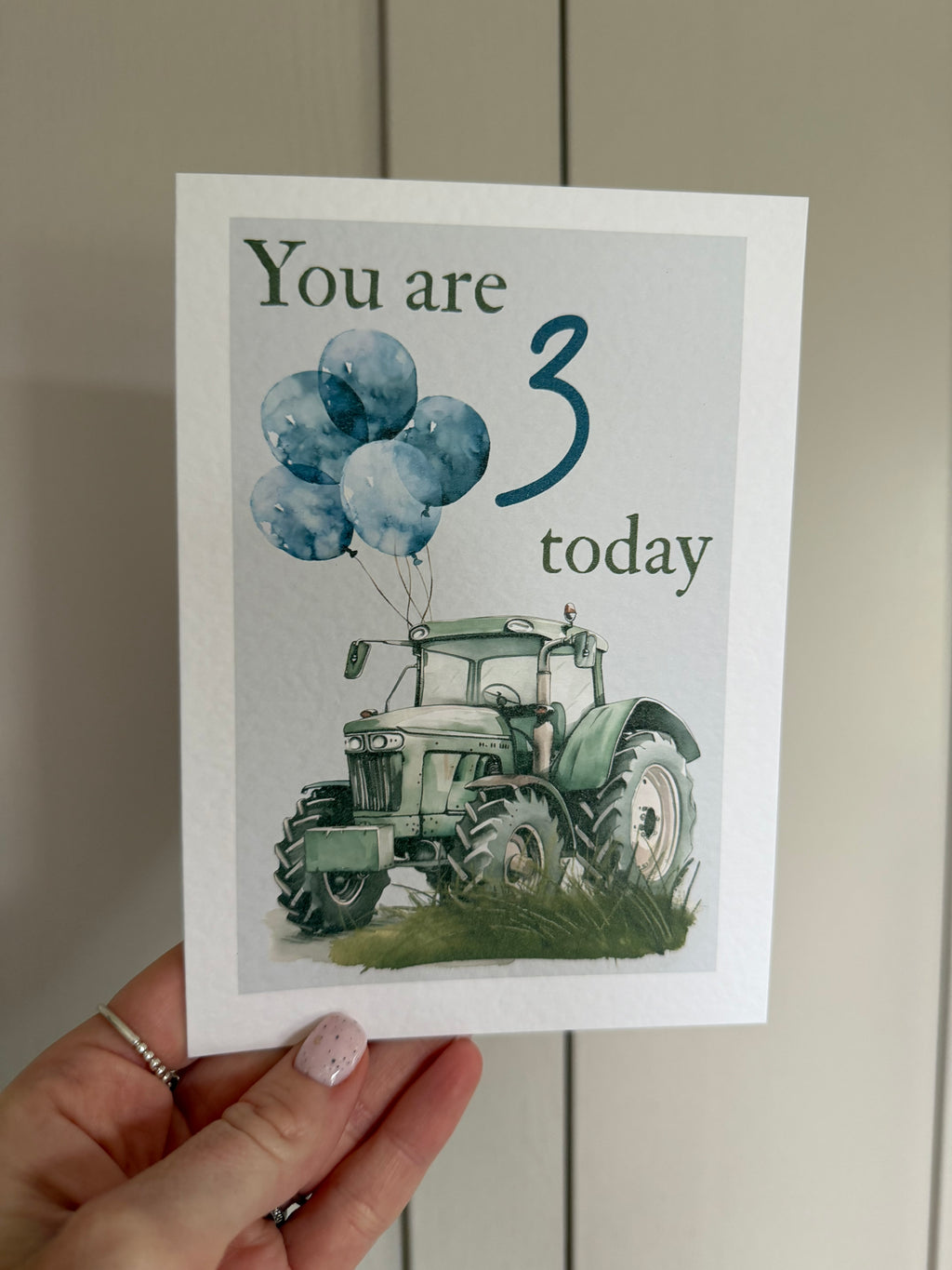 Green Tractor birthday age card