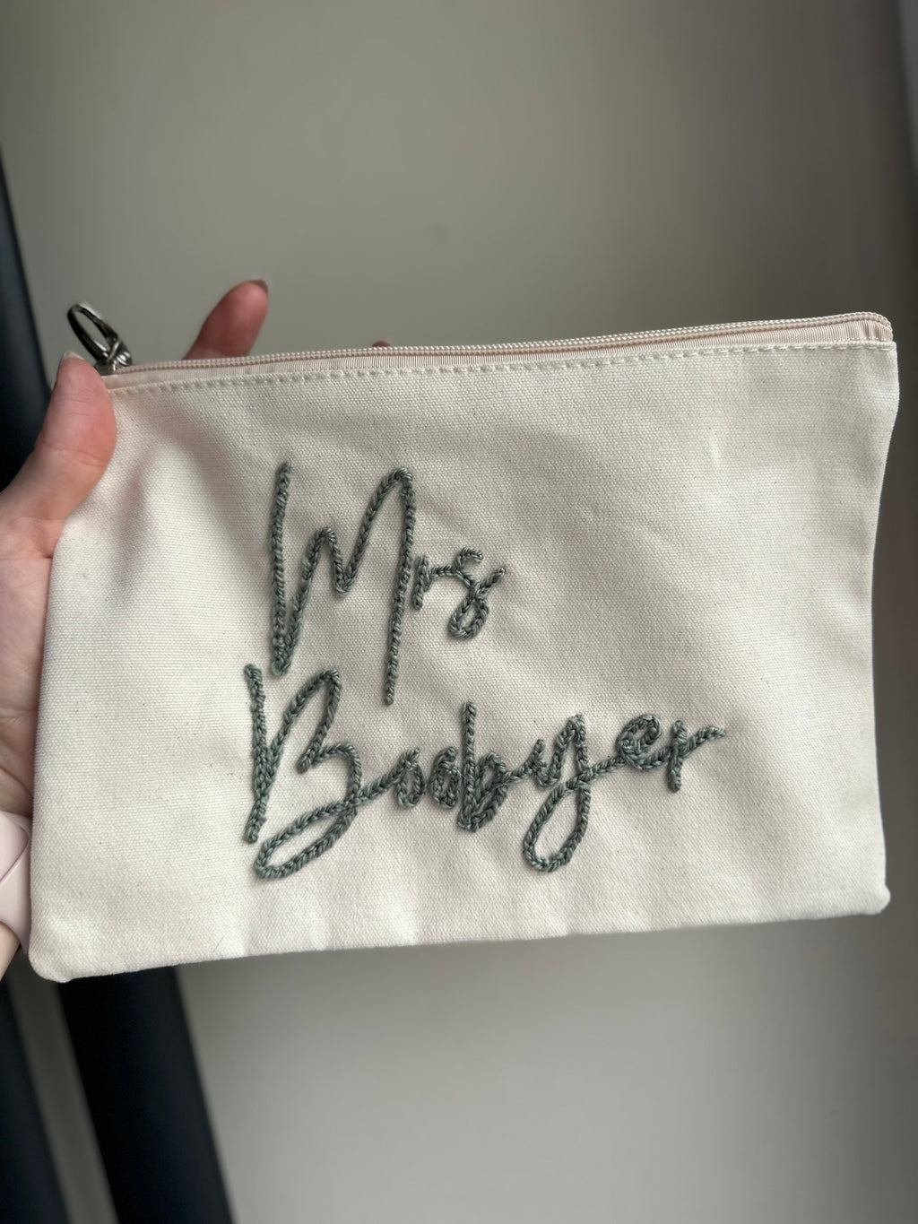 Personalised wristlet pouch