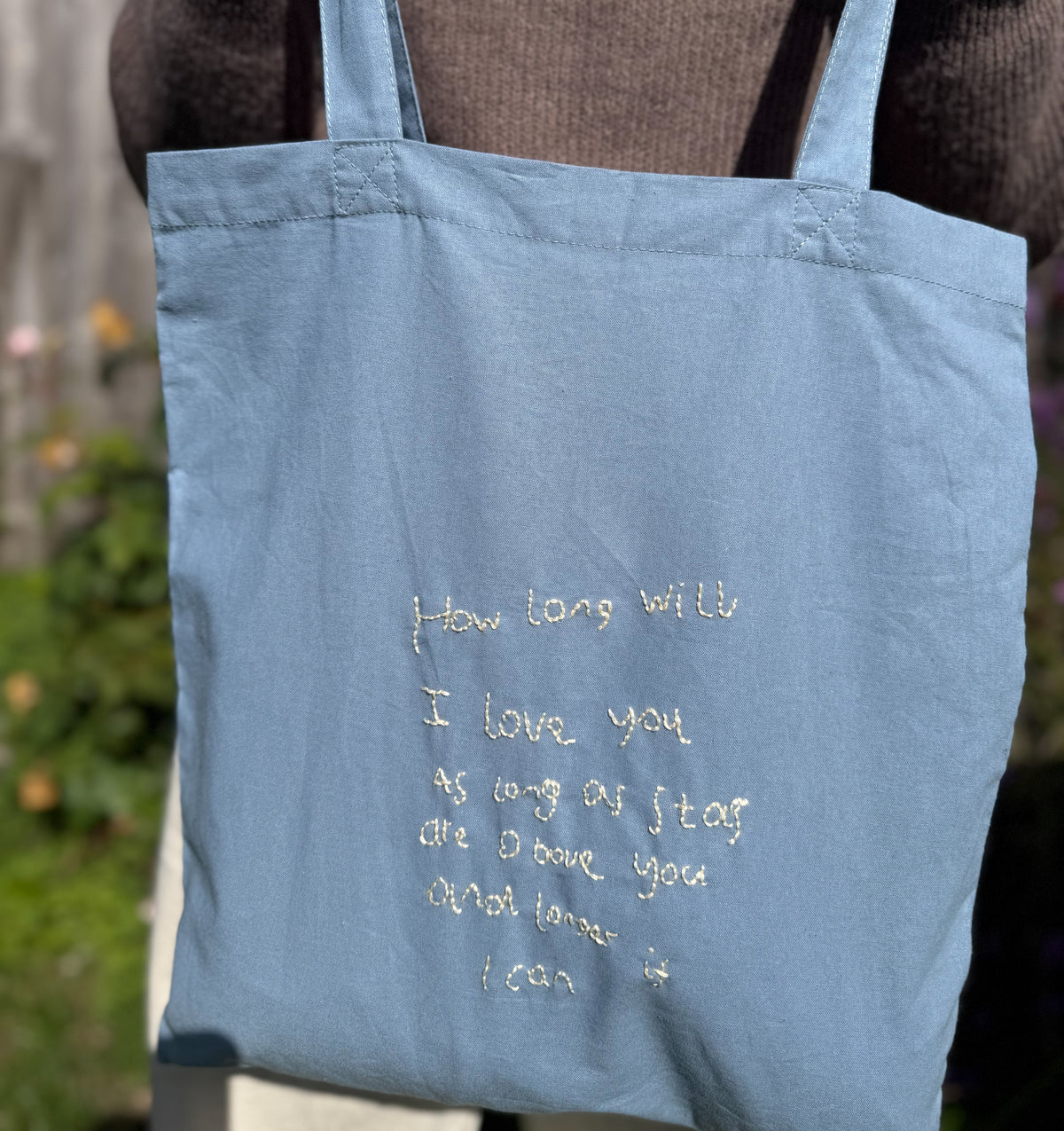 Tote bag - personalised handwriting embroidered keepsake