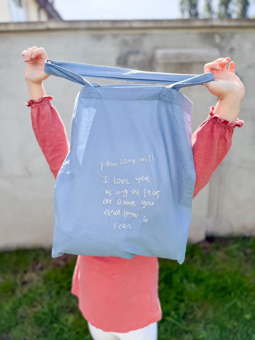 Tote bag - personalised handwriting embroidered keepsake