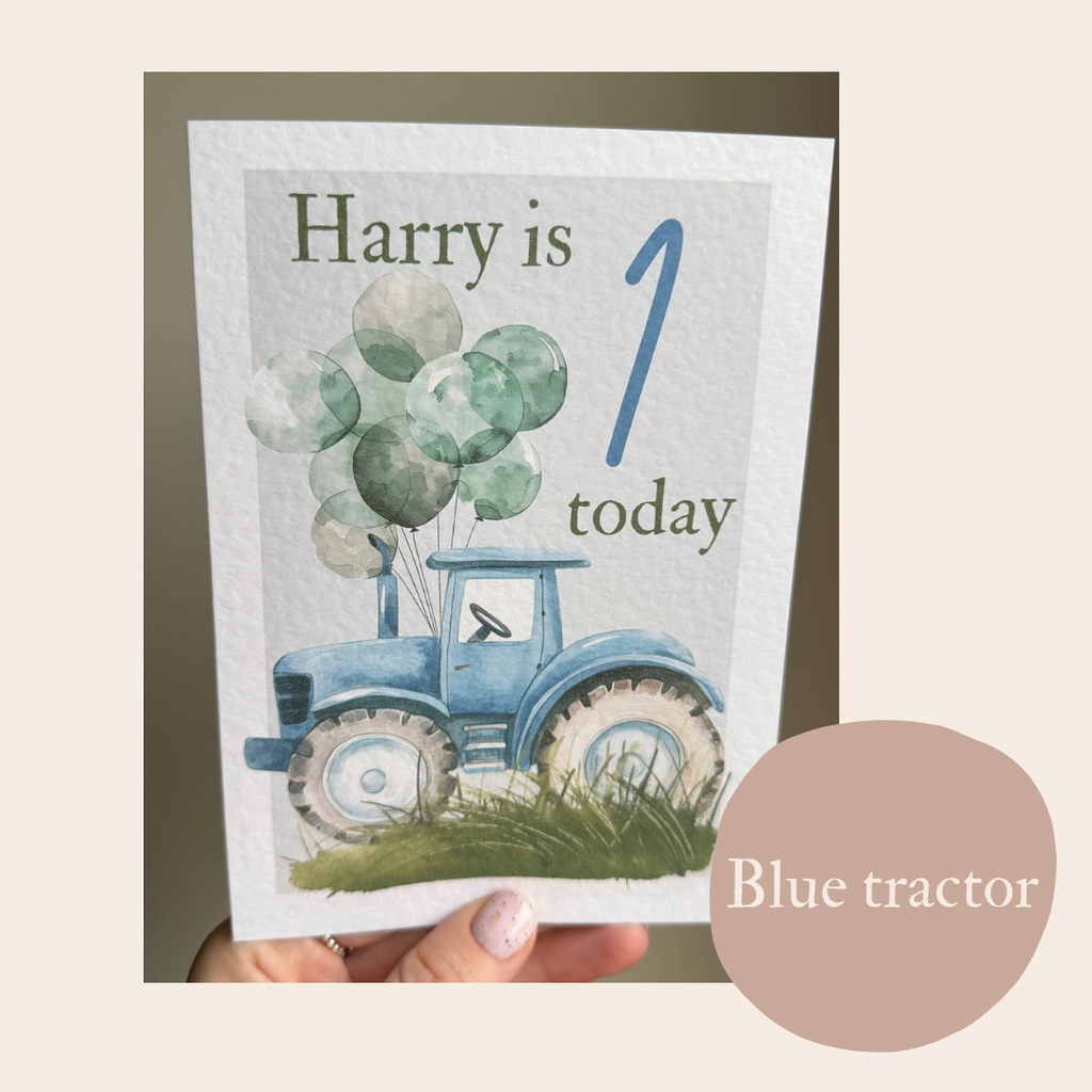 Tractor birthday personalised card
