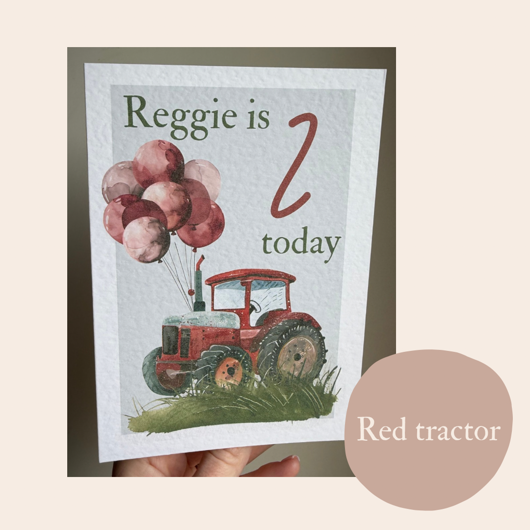Tractor birthday personalised card